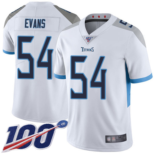Tennessee Titans Limited White Men Rashaan Evans Road Jersey NFL Football #54 100th Season Vapor Untouchable